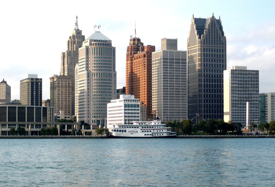 Downtown Detroit skyline on a clear day — Domham's home market